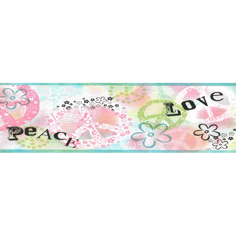 Zoomie Kids Tryon Kids Peace Love 15 L X 7 W Wallpaper Border