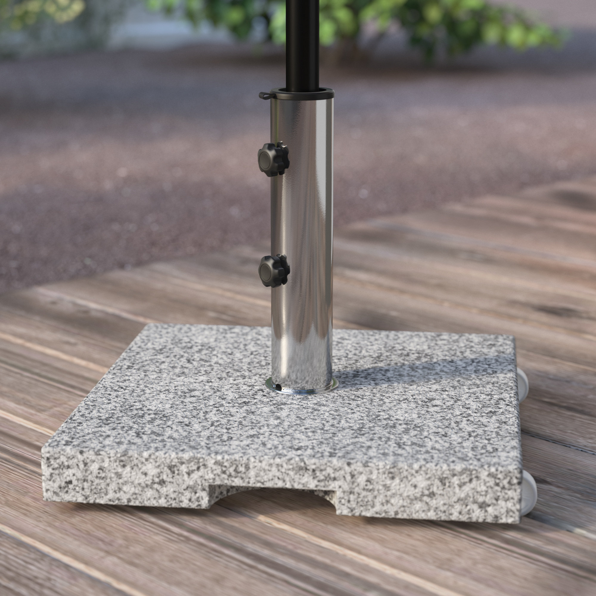 granite umbrella stand with wheels