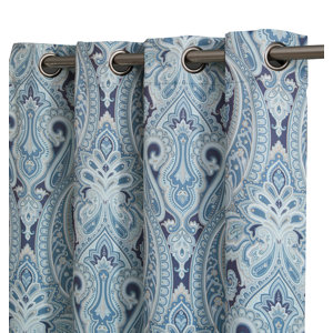 Paisley Damask Blackout Curtain Panels (Set of 2)
