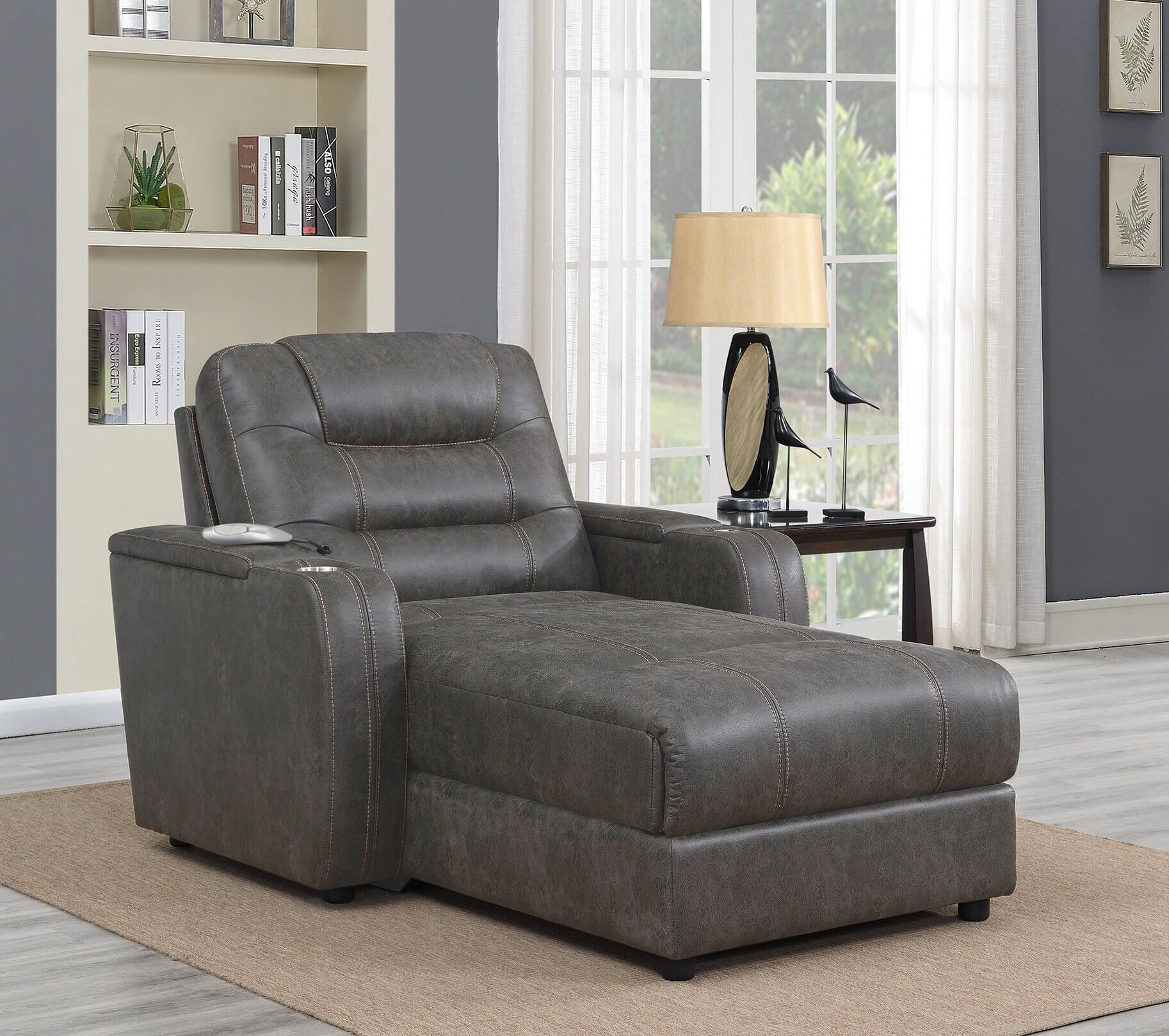 reclining leather chaise lounge