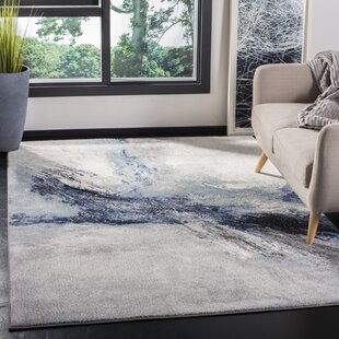 Gray/Ivory Unique Loom Metro Collection Abstract Geometric Wavy Scales Area Rug 8 x 10 Feet