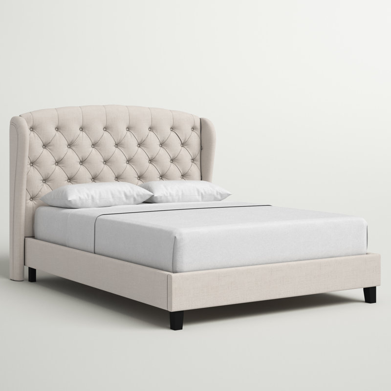 (INCOMPLETE) Autrey Tufted Upholstered Platform Bed Size: California King, Color: Black