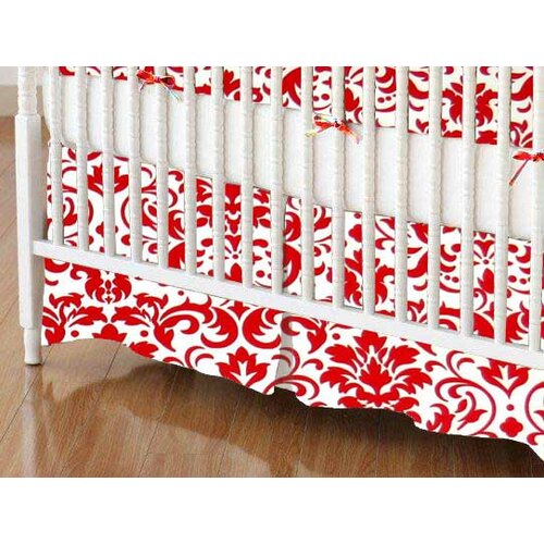 red crib skirt