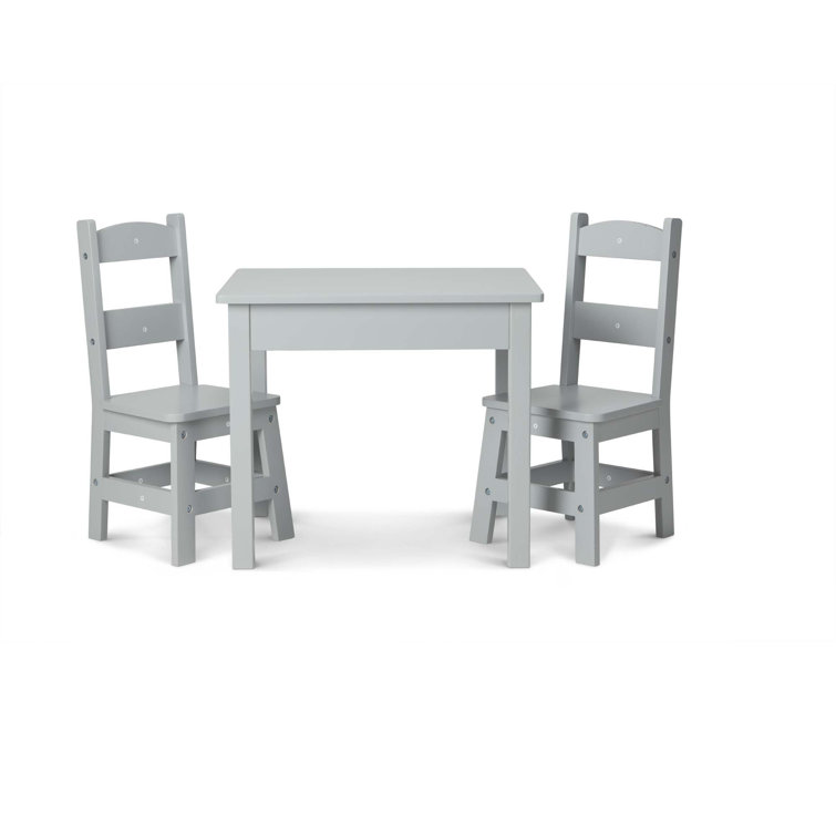 activity table set with two chairs