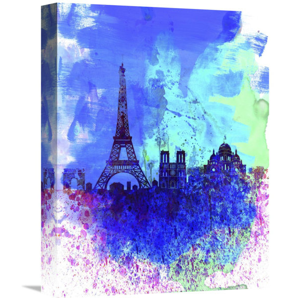 Naxart Paris Watercolor Skyline Graphic Art On Wrapped Canvas