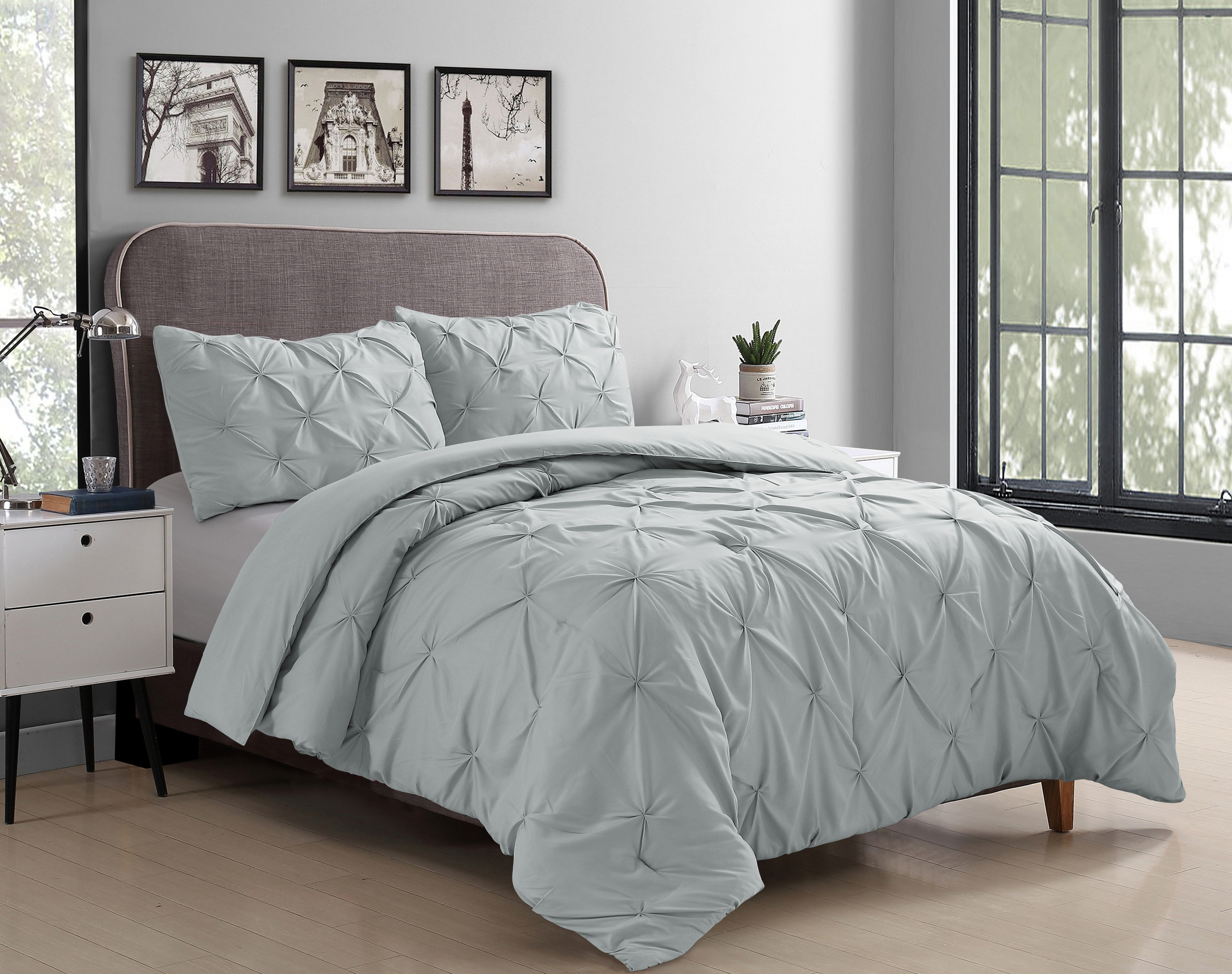 Living Renforcé Turn Bed Linen Set approx 155x220cm Light Blue/Grey NEW 