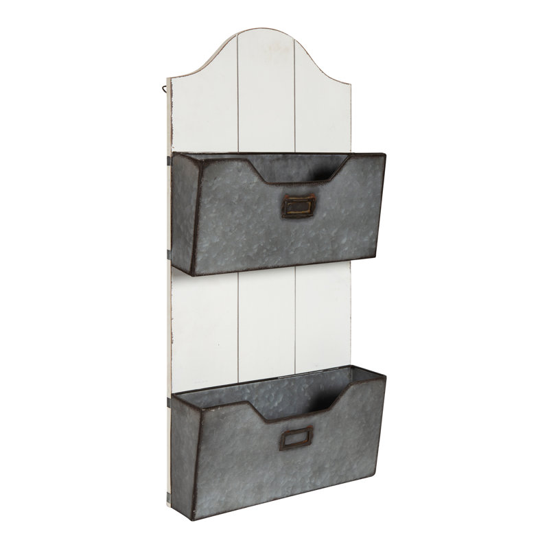 Gracie Oaks Merseyside Wood And Galvanized Metal 2 Pocket Wall