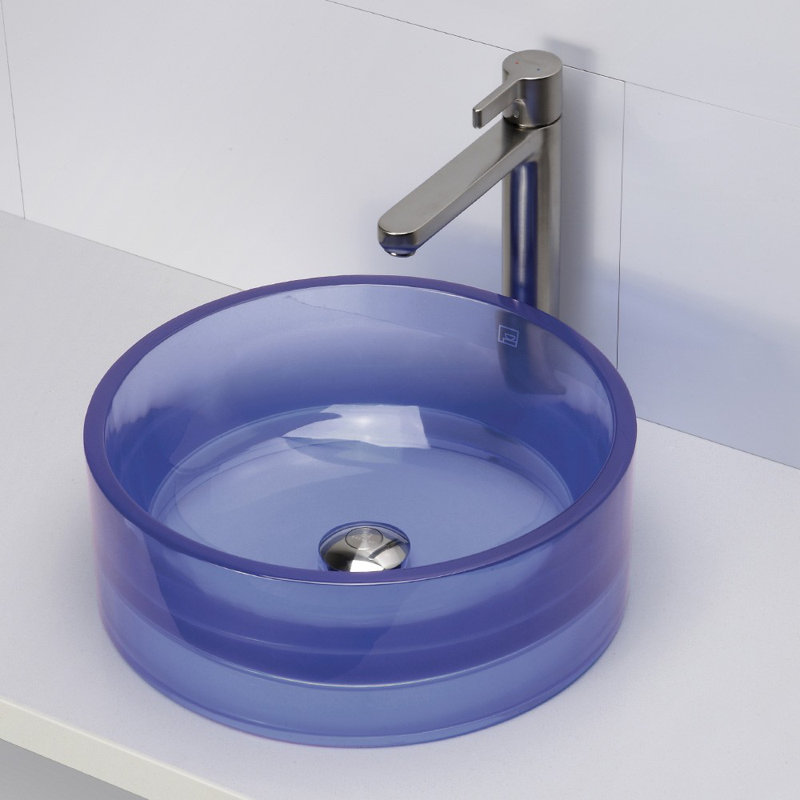 Decolav Lana Incandescense Plastic Circular Vessel Bathroom Sink Lana Incandescense Plastic Circular Vessel Bathroom Sink