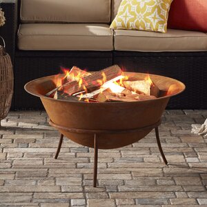 Rustic Open Steel Wood Burning Fire Pit