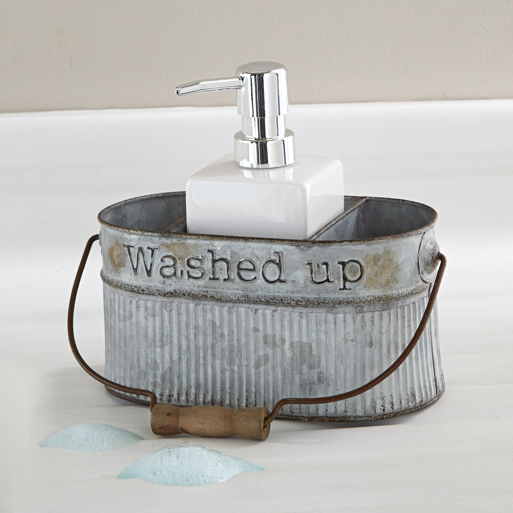 Galvanized Tin Farmhouse Soap Pump 2 Piece Bathroom Accessory Set Galvanized Tin Farmhouse Soap Pump 2 Piece Bathroom Accessory Set