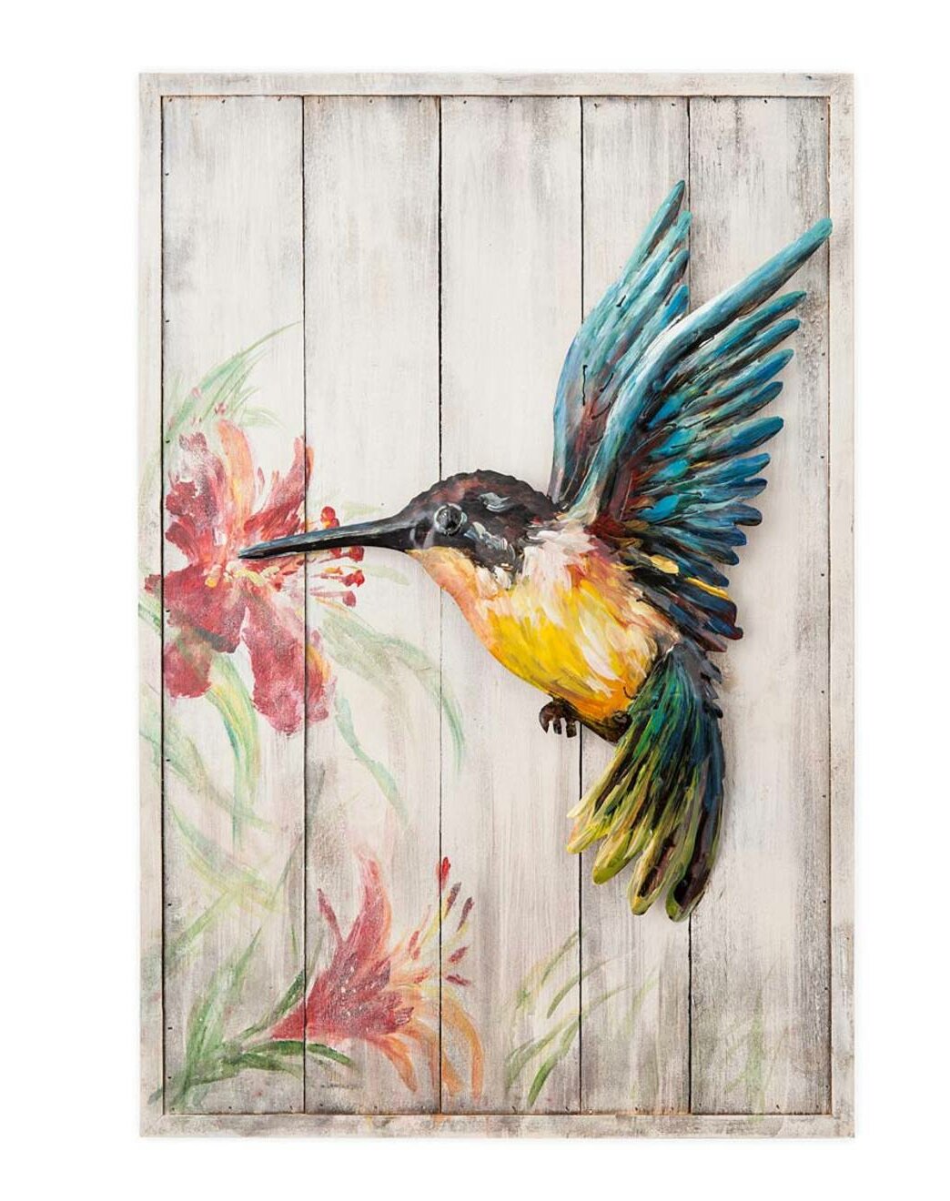 Wind Weather Handcrafted Metal And Wood Hummingbird Indoor Wall Art Wayfair