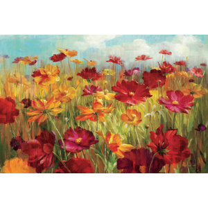 'Cosmos in the Field' Graphic Art on Wrapped Canvas