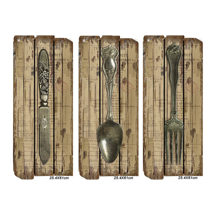 3 Piece Fork Spoon Knife Wall Décor Set 3 Piece Fork Spoon Knife Wall Décor Set