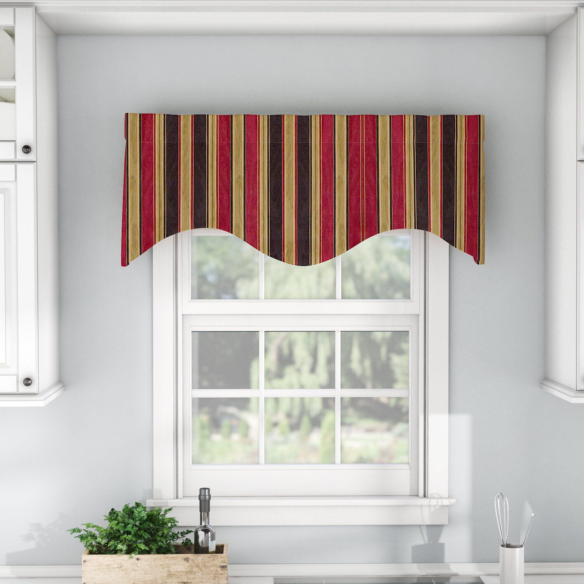 Darby Home Co Florian Stripe Cornice 50 Window Valance Reviews