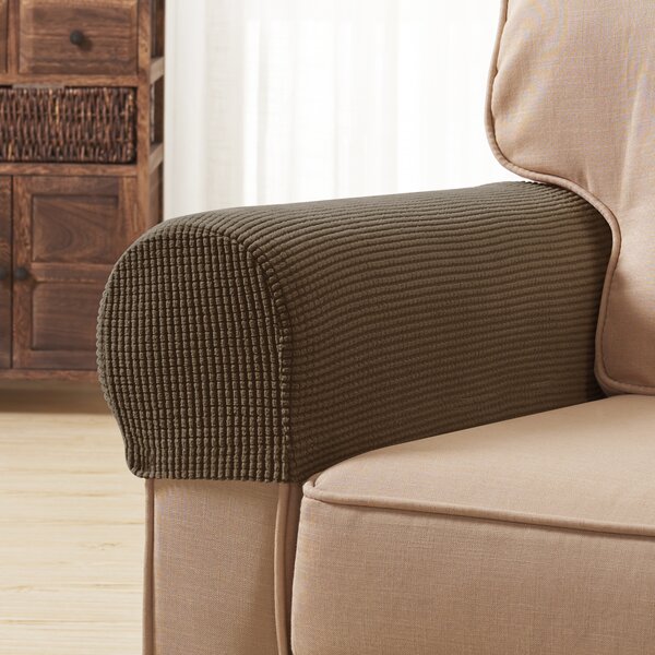 Stretch Velvet Chair Arm Protector Covers Sofa Couch Armchair Armrest Decors 