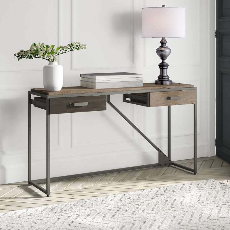 Greyleigh Edgerton Console Table With Drawers In Rustic Grey