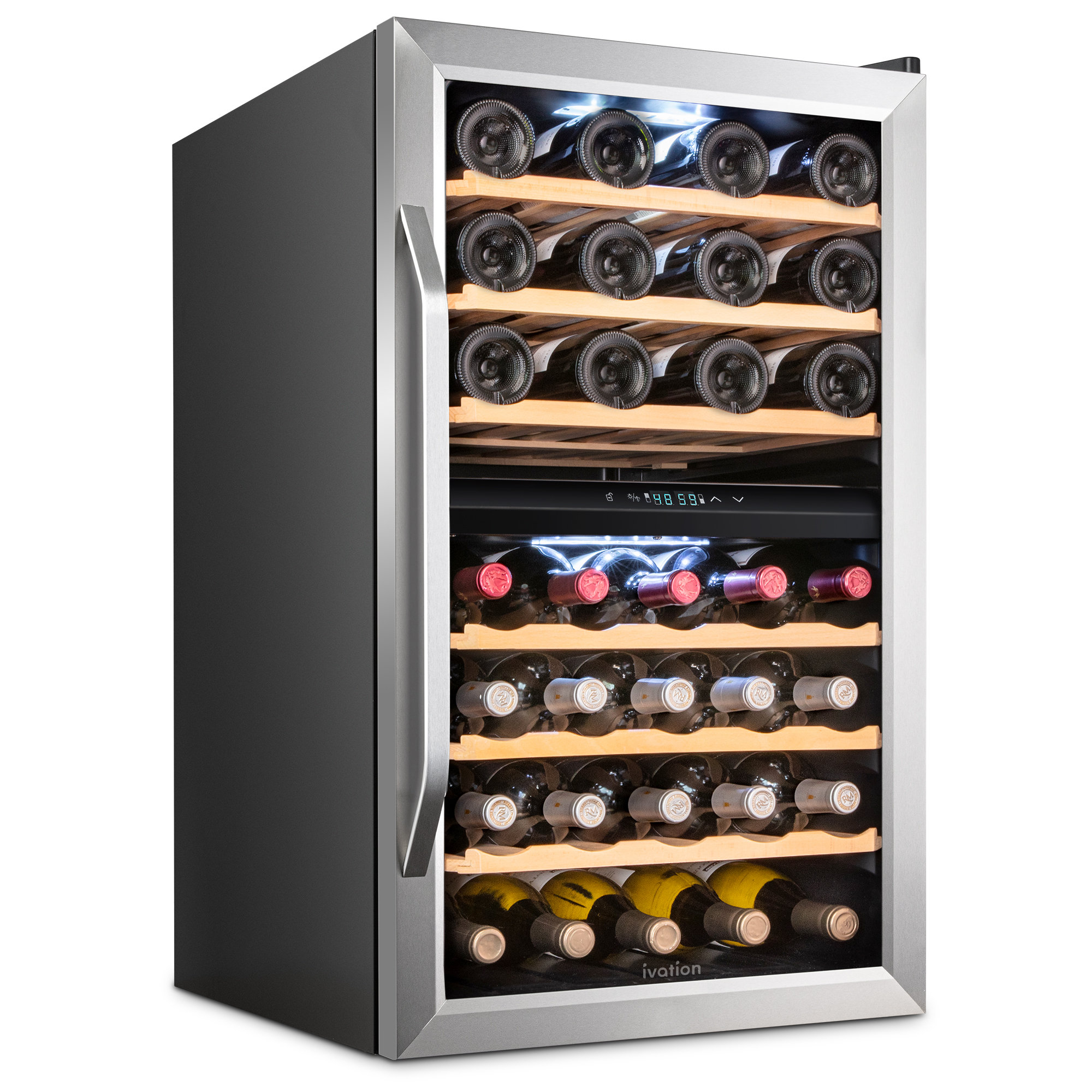 Ivation 43 Bottle Compressor Dual Zone Freestanding Wine Refrigerator Reviews Wayfair