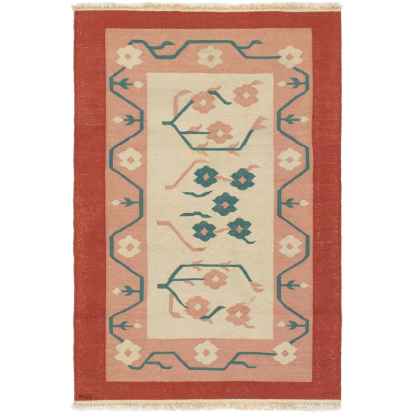 Bungalow Rose Whitted Tribal Gabbeh Handwoven Flatweave Wool Red Brown Area Rug Wayfair