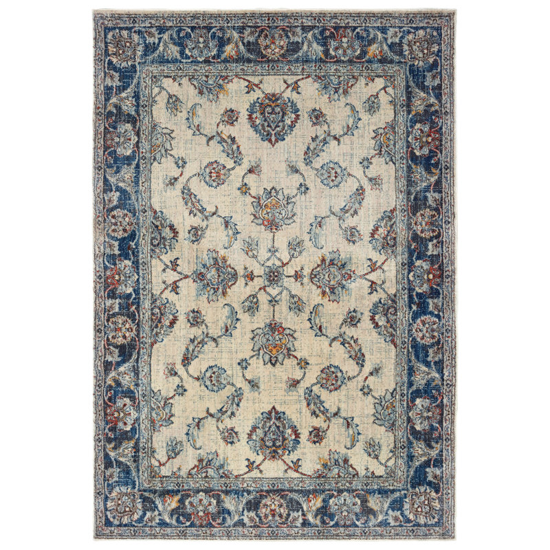 Solo Rugs Jeneva Ivory Blue Rug Perigold