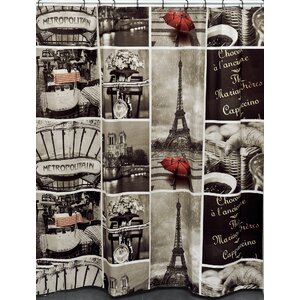 Cafe Paris Printed Shower Curtain