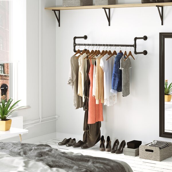 610mm Wall Mounted Clothes Hanging Rail 