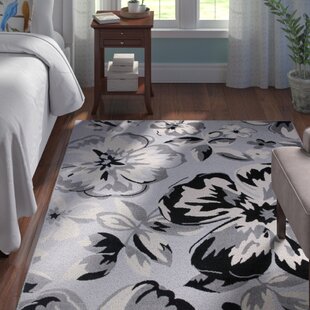Modern Design Grey Rug Leaf Floral Pattern Short Pile for Bedroom Living Room 