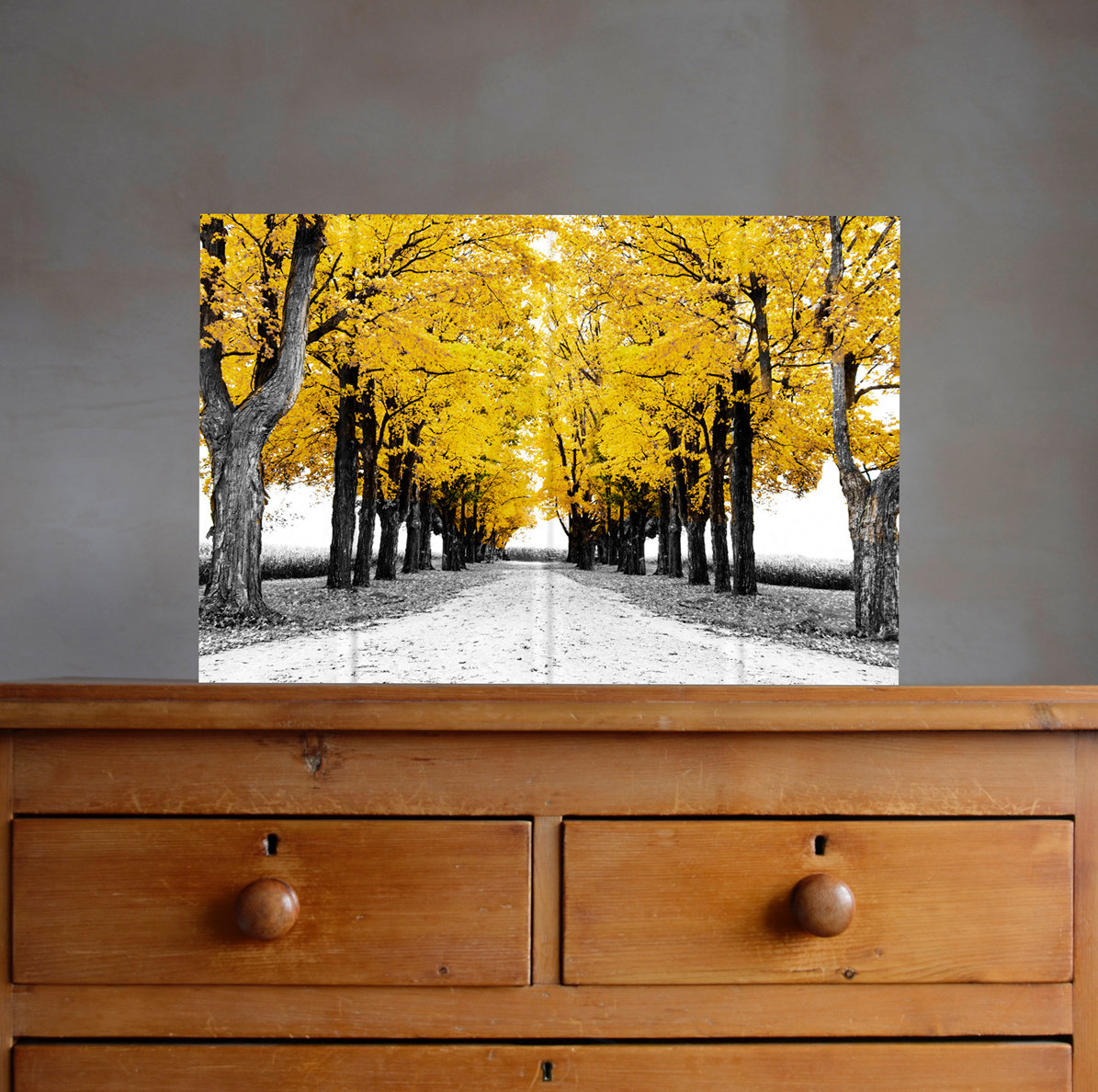 Ebern Designs Row Of Amber Trees Wall Decor Wayfair