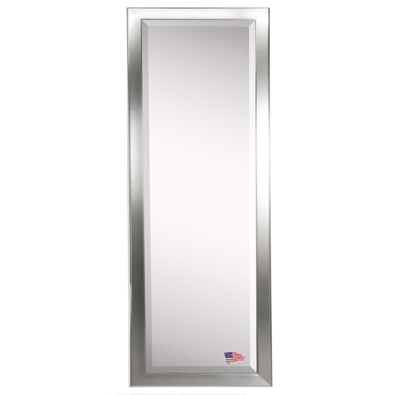 Minimal Silver Traditional Beveled Full Length Mirror