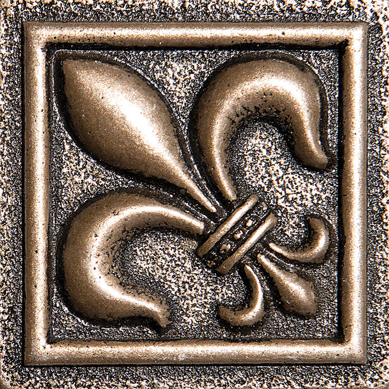 Parvatile 2 X Fleur De Lis Deco Accent Tile In Bronze Wayfair 2 X Fleur De Lis Deco Accent Tile