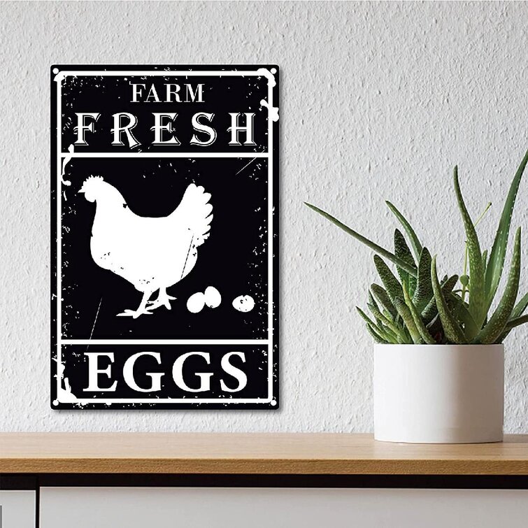 Farm Fresh Eggs Retro Vintage Metal Tin Sign Poster Plaque Plate Club Wall Decor