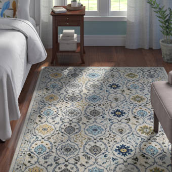 Charlton Home Ansel Blue Yellow Area Rug Reviews Wayfair