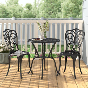 wood and iron bistro set