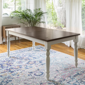 Hodslavice Solid Wood Turned Leg Extendable Dining Table by Bay Isle Home