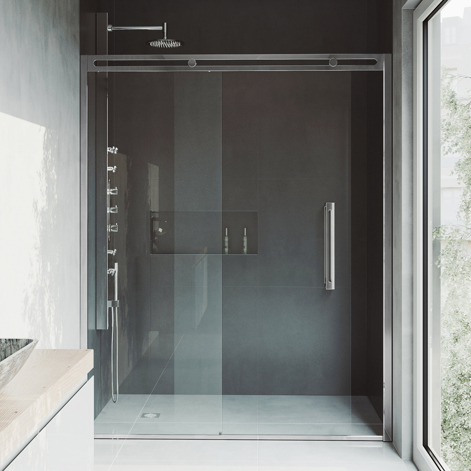 Vigo Erie 60 X 74 Sliding Framed Shower Door Wayfair