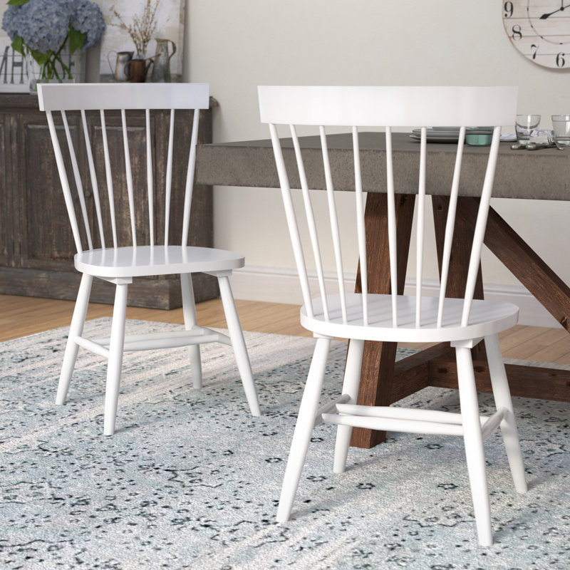 Three Posts Spindle Solid Wood Windsor Back Side Chair Reviews Wayfair