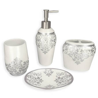 Rosdorf Park Patrice Square Swarovski 4 Piece Bathroom Accessory Set Wayfair