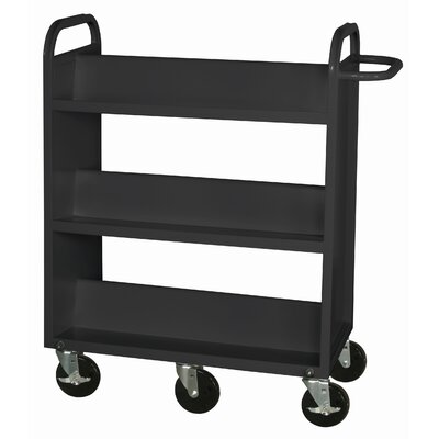 Double Sided Sloped Shelf Book Cart Sandusky Cabinets Color Black