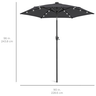 grey patio umbrella with base