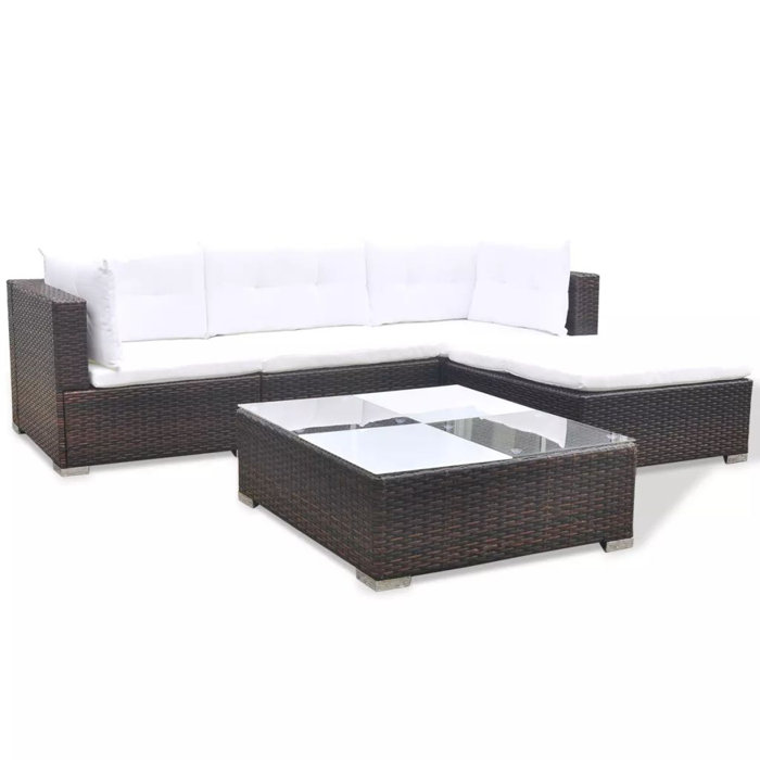 Royals Garden 5 Piece Rattan Sofa Seating Group With Cushions