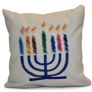 Hanukkah 2016 Decorative Holiday Geometric Outdoor Throw Pillow