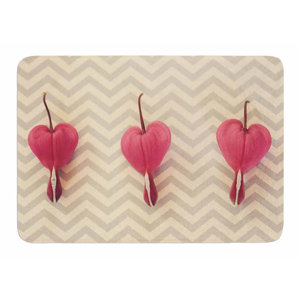 Heart with Chevrons by Robin Dickinson Memory Foam Bath Mat