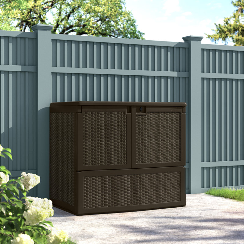 Suncast Outdoor Java 4 Ft W X 2 Ft 7 In D Horizontal Storage Shed Reviews Wayfair