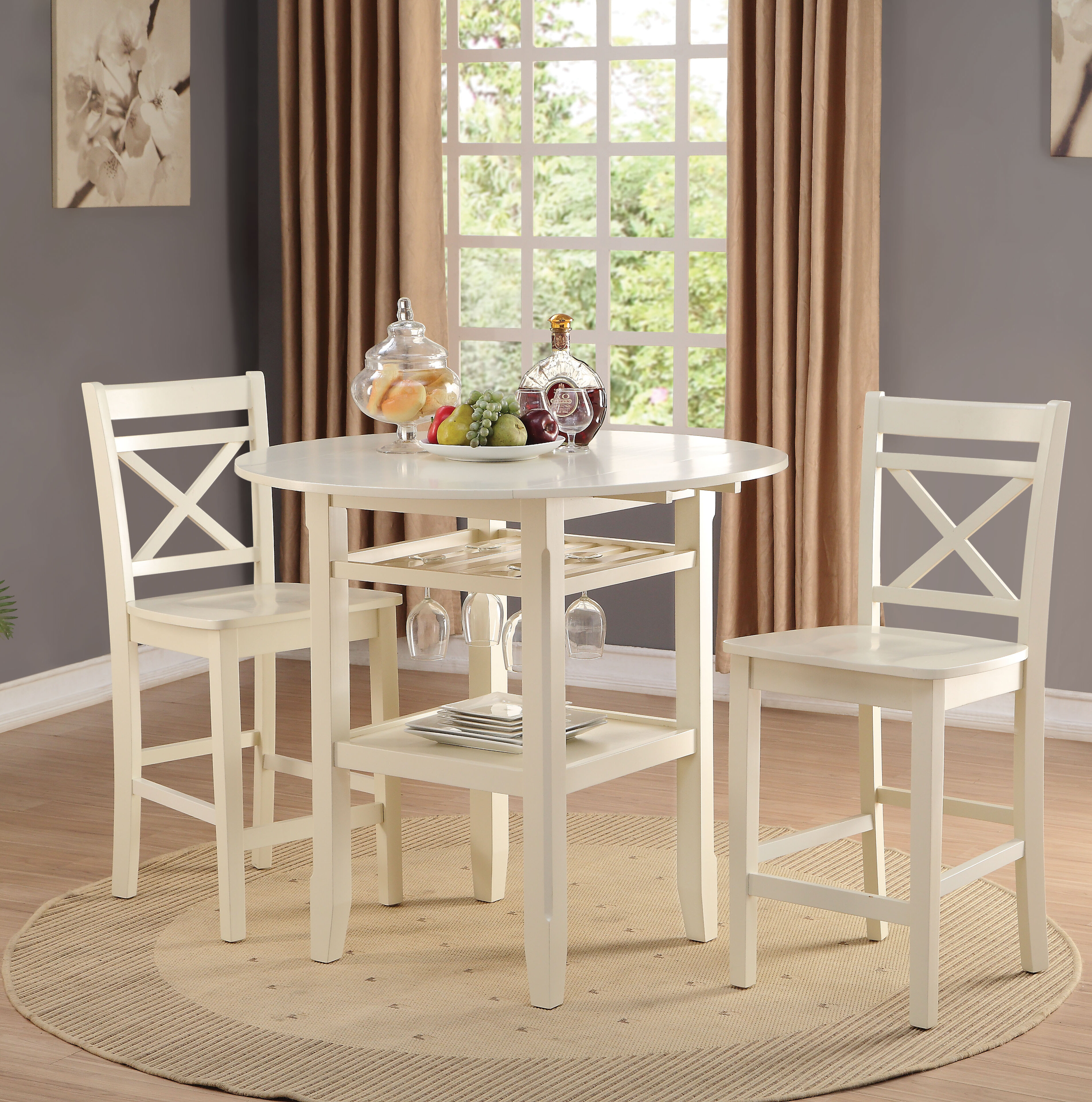 Rosecliff Heights Oswald 3 Person Counter Height Dining Set Wayfair