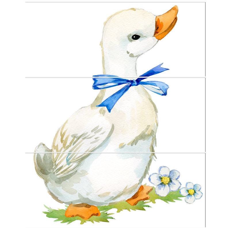 East Urban Home Cute Domestic Duck Oil Painting Print Multi