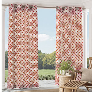 St. Kitts Semi-Opaque Geometric Room Darkening Grommet Single Curtain Panel