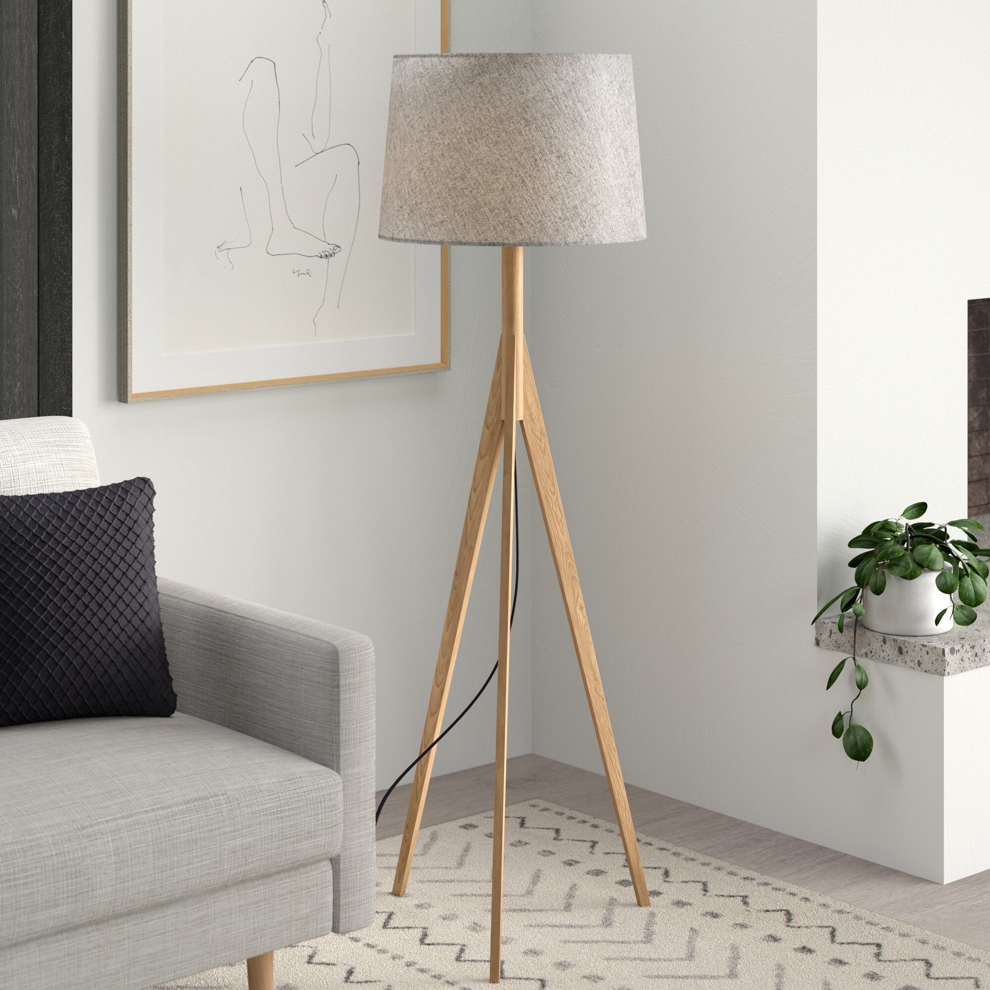 tripod floor and table lamp set