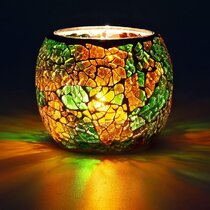 Mosaic Glass Hanging Lantern Tea Light Candle Holder Weddings Christmas #1 