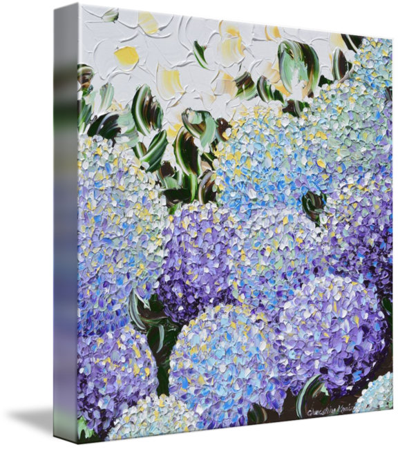 Alcott Hill Spring Hydrangea Acrylic Painting Print On Wrapped