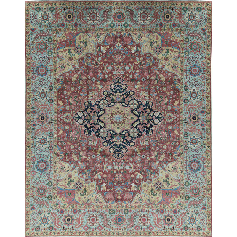 Bokara Rug Co Inc Bakshahesh Oriental Hand Knotted 12 1 X 15 Wool Red Black Blue Area Rug Wayfair