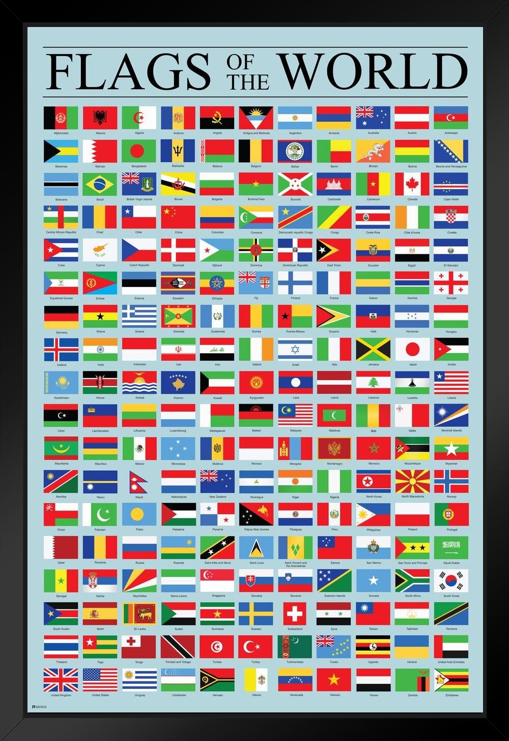 Trinx Flags Of The World Classroom Reference Chart National Countries